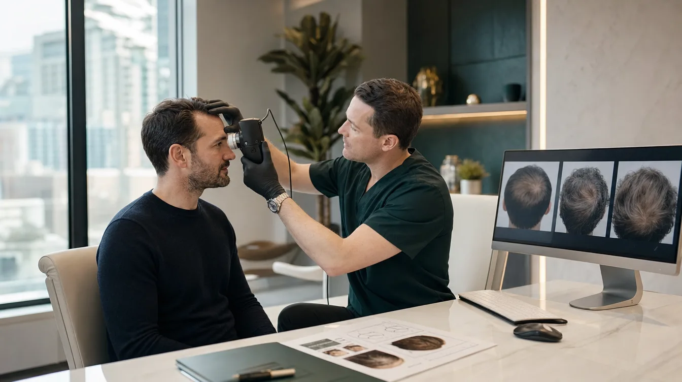 Montreal FUE consultation in a modern clinic